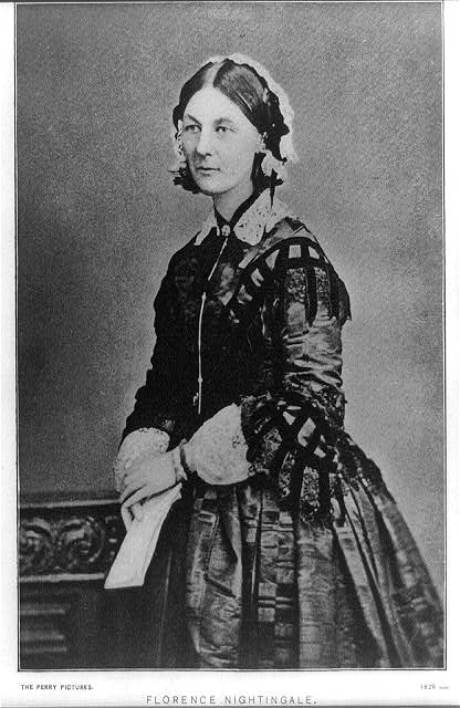 Black-and-white portrait photograph of Florence Nightingale.